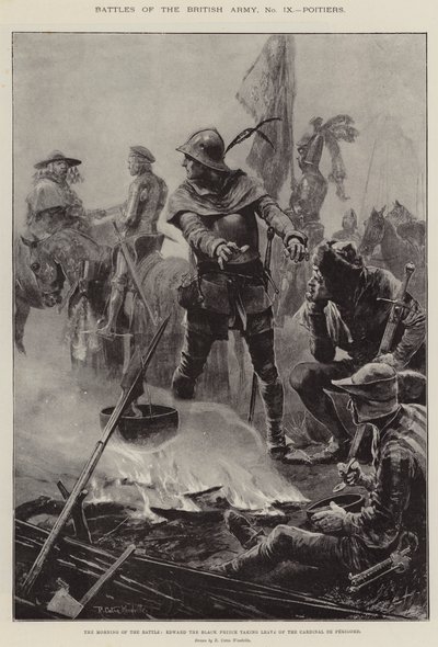 Battles of the British Army, Poitiers, the Morning of the Battle, Edward the Black Prince Taking Leave of the Cardinal de Perigord by Richard Caton Woodville junior